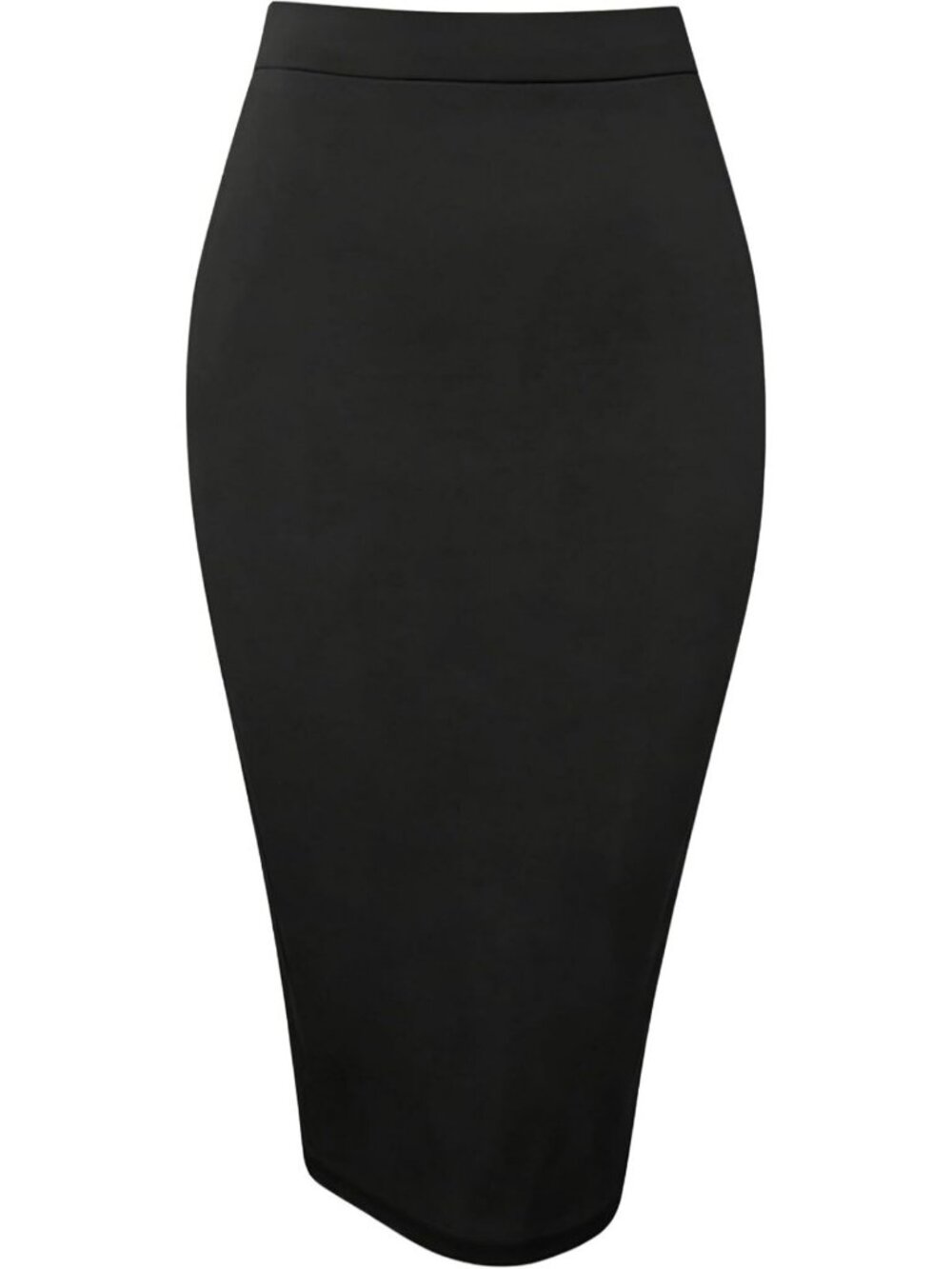 High Waist Bodycon Midi Skirt with Slit | Knee-Length Pencil Skirt for Work